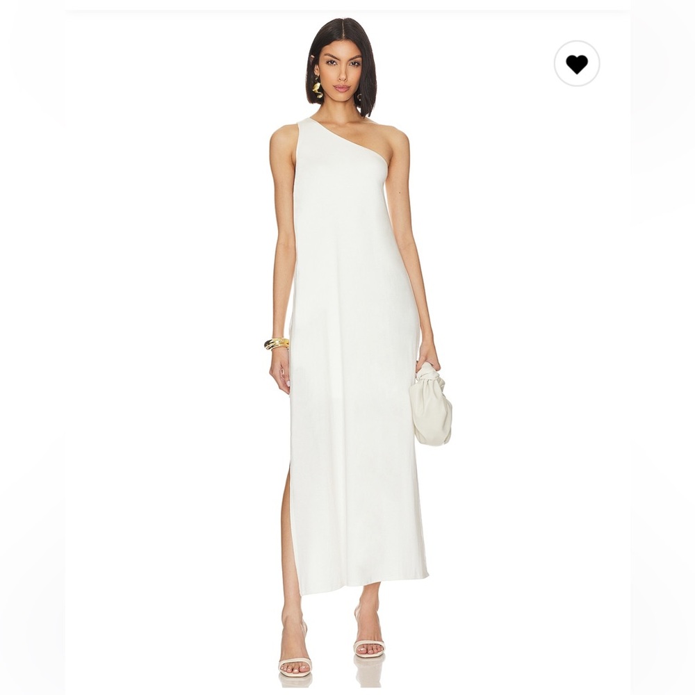 Krisa Off-White/Cream One Shoulder Layered Dress